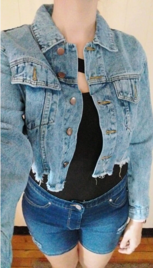 womens short denim jacket