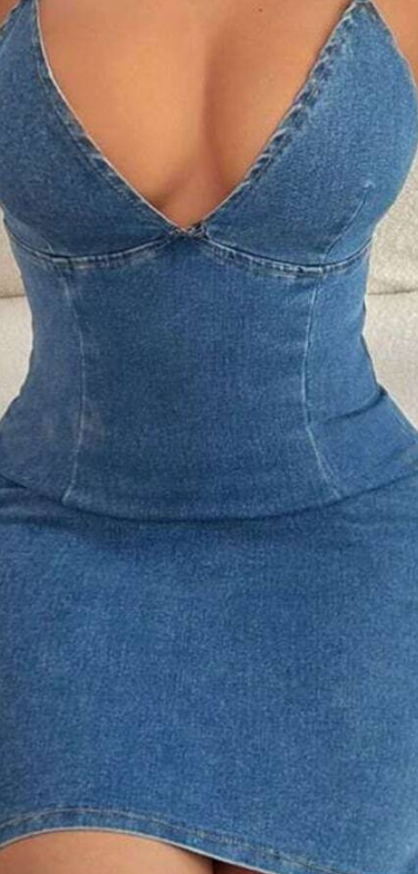 mini skin fit denim dresses sleeveless