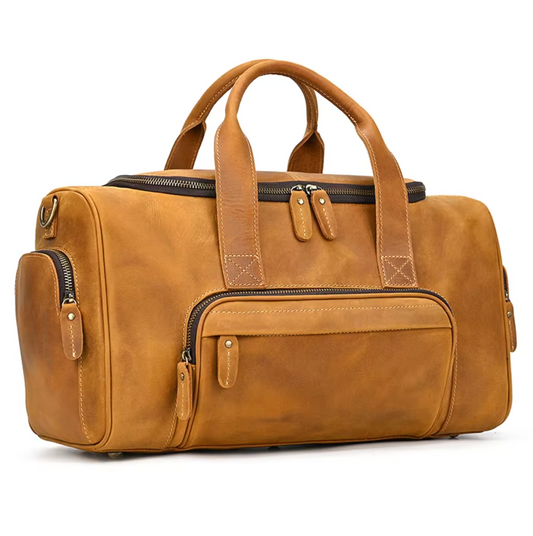 genuine leather large travel bag