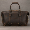Mens Brown Leather Overnight Bag for Travel