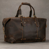 Mens Brown Leather Overnight Bag for Travel