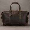 Mens Brown Leather Overnight Bag for Travel