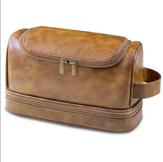 Real Leather Travel Dopp Kit