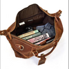 Dark Brown Leather Overnight Bag Travel Duffle