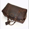 Dark Brown Leather Overnight Bag Travel Duffle