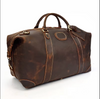 Dark Brown Leather Overnight Bag Travel Duffle