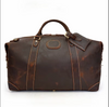 Dark Brown Leather Overnight Bag Travel Duffle