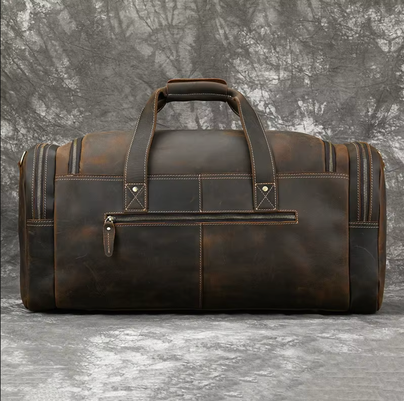 Genuine Leather Duffle Bag Mens Travel Overnight Gym Bag