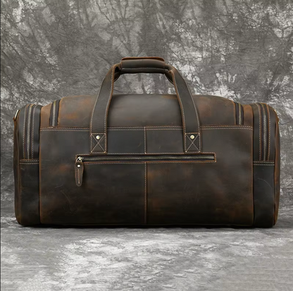Genuine Leather Duffle Bag Mens Travel Overnight Gym Bag