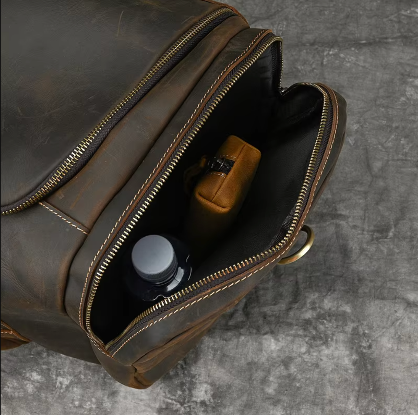 Genuine Leather Duffle Bag Mens Travel Overnight Gym Bag