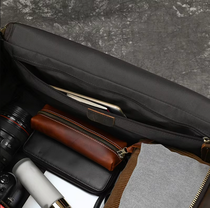 Genuine Leather Duffle Bag Mens Travel Overnight Gym Bag