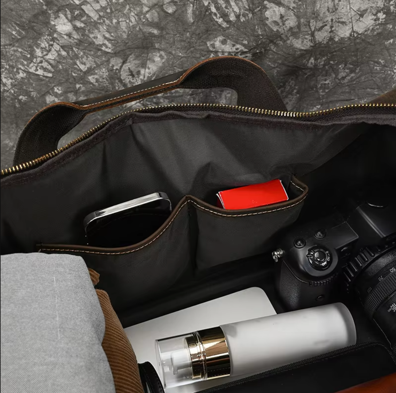 Genuine Leather Duffle Bag Mens Travel Overnight Gym Bag