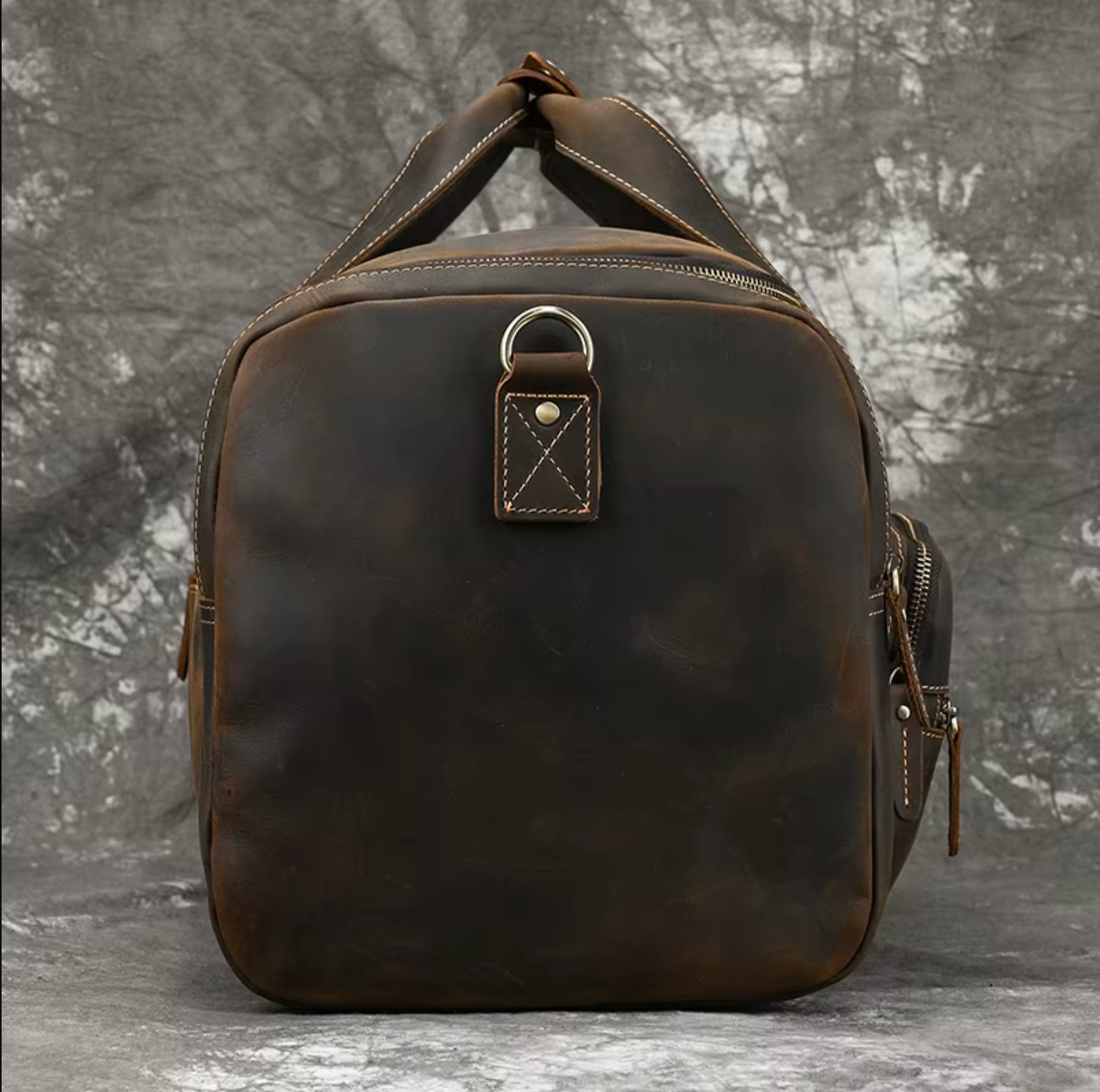 Genuine Leather Duffle Bag Mens Travel Overnight Gym Bag