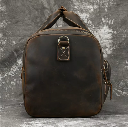Genuine Leather Duffle Bag Mens Travel Overnight Gym Bag