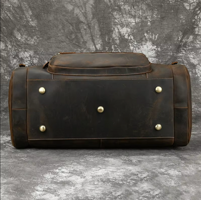 Genuine Leather Duffle Bag Mens Travel Overnight Gym Bag