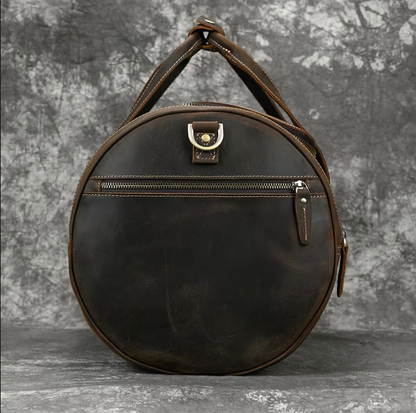 Men's Leather Duffle Bag For Travel, Overnight & Gym