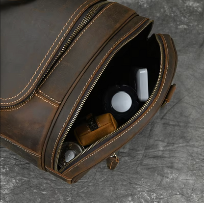 Men's Leather Duffle Bag For Travel, Overnight & Gym