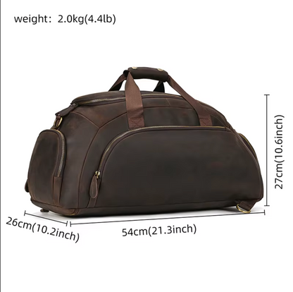 Leather Travel Weekender Bag