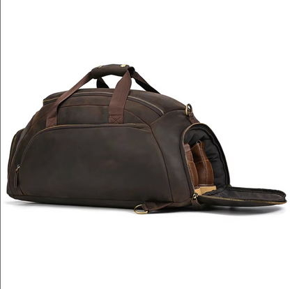 Leather Travel Weekender Bag