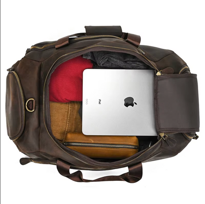 Leather Travel Weekender Bag