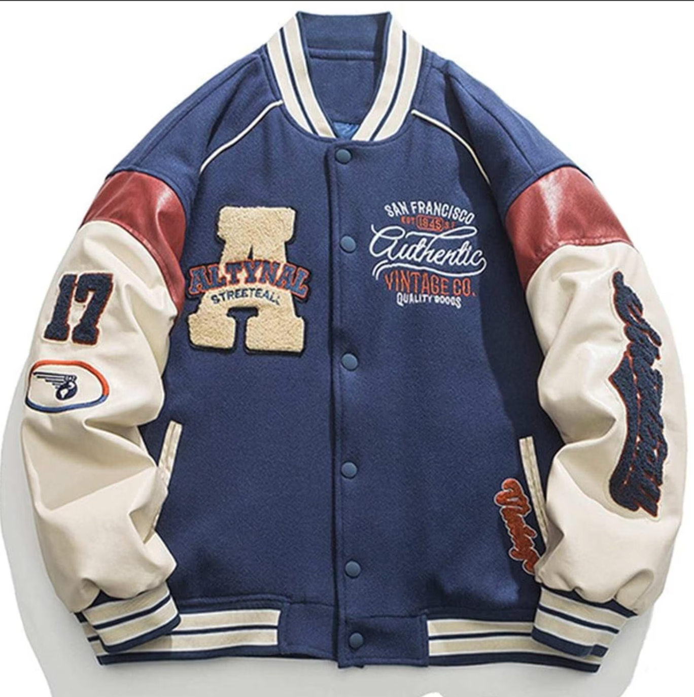 Classic Varsity Baseball Letterman Leather Jacket