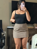 High-waisted houndstooth mini skirt