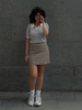 High-waisted houndstooth mini skirt