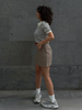 High-waisted houndstooth mini skirt
