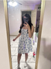 sleeveless sundress with tie shoulder straps