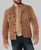 cowboy leather suede jacket with fringes