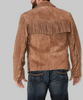 cowboy leather suede jacket with fringes