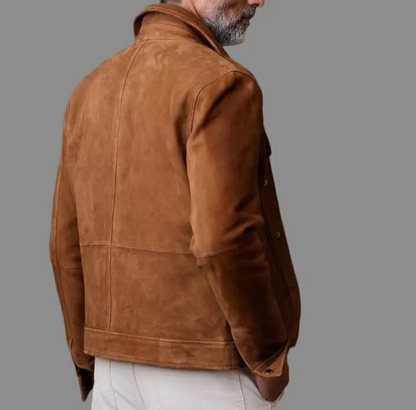 Men Suede Moto Biker Jacket