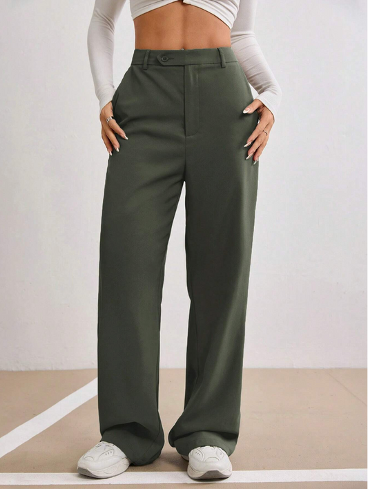 Wide-Leg High Waist Tailored Trousers