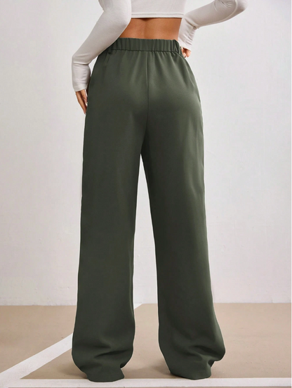 Wide-Leg High Waist Tailored Trousers