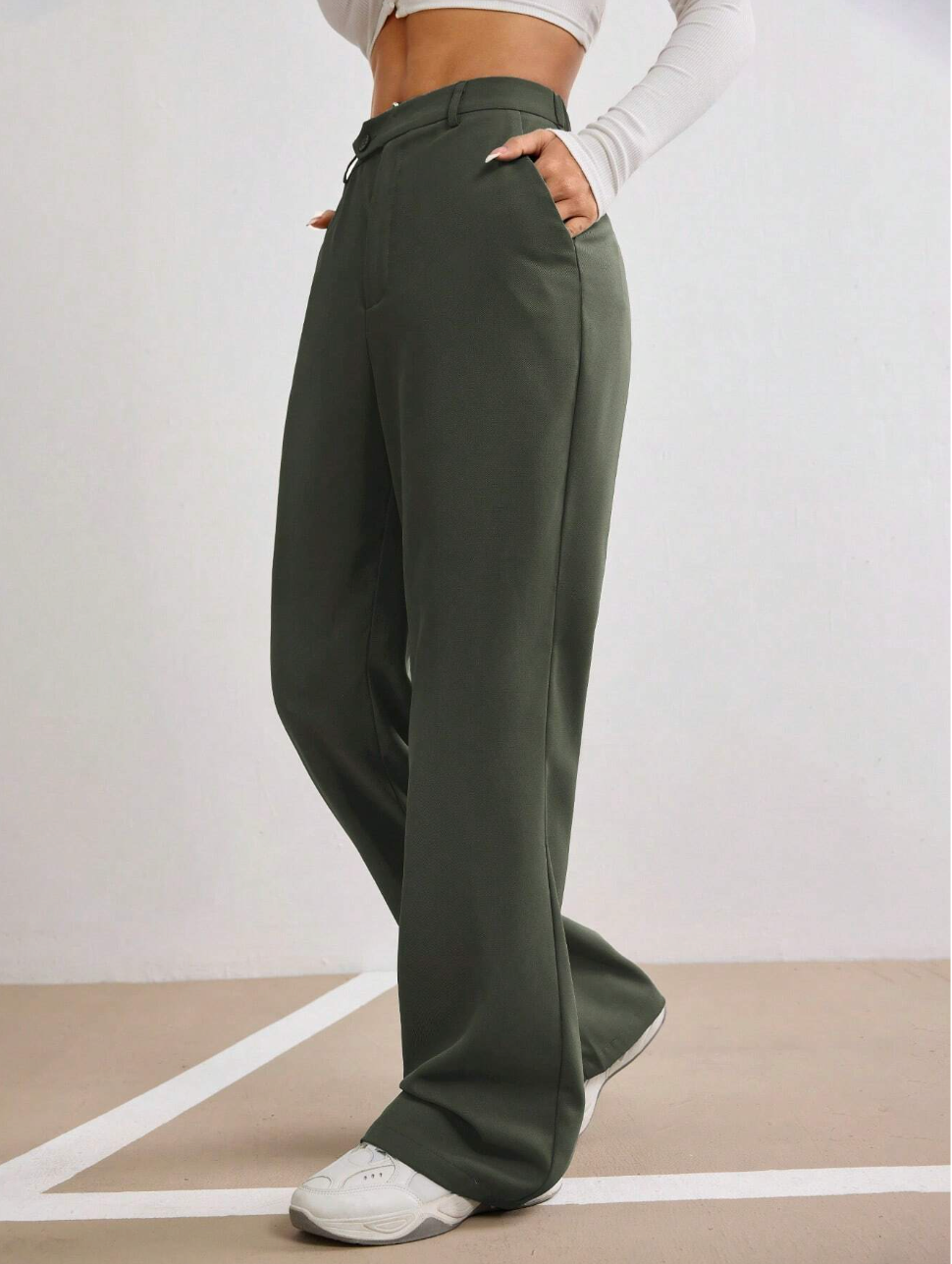 Wide-Leg High Waist Tailored Trousers