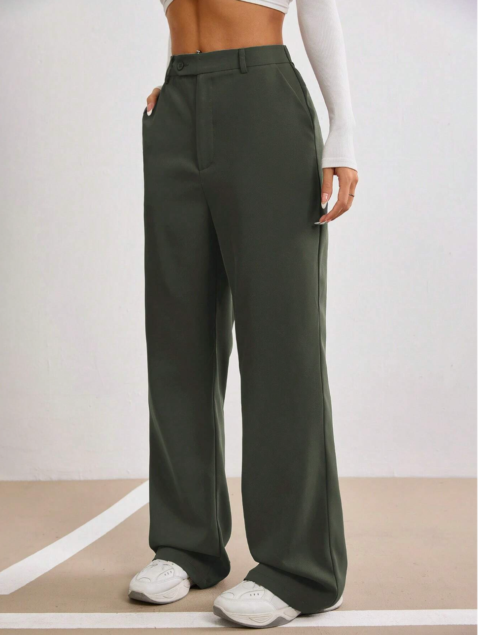 Wide-Leg High Waist Tailored Trousers