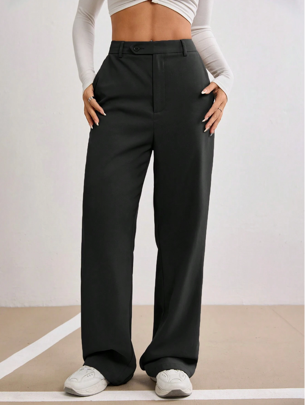 Wide-Leg High Waist Tailored Trousers