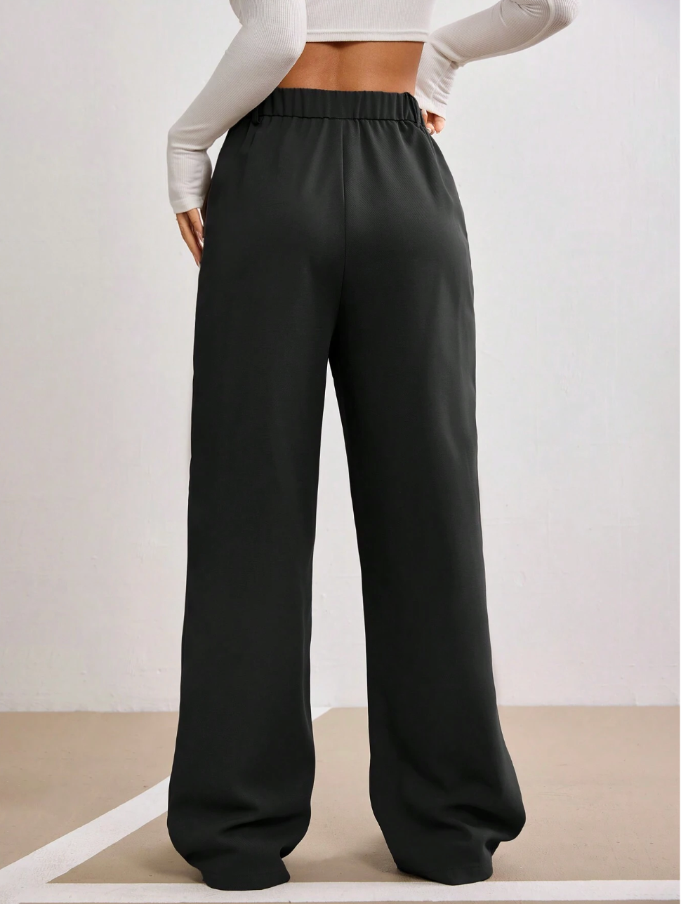 Wide-Leg High Waist Tailored Trousers