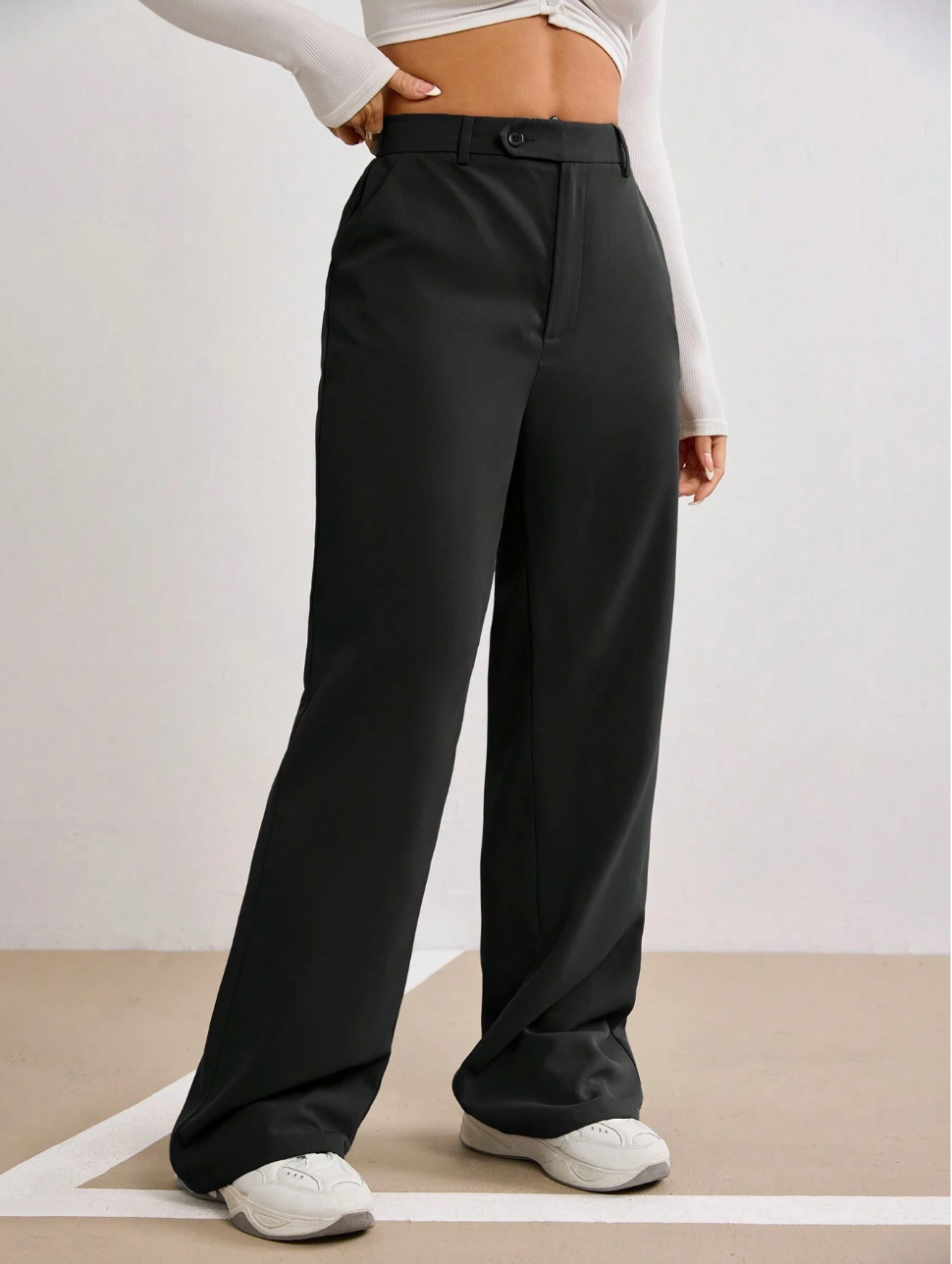 Wide-Leg High Waist Tailored Trousers