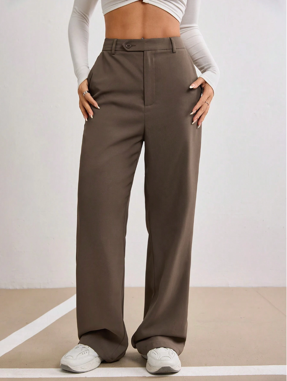 Wide-Leg High Waist Tailored Trousers