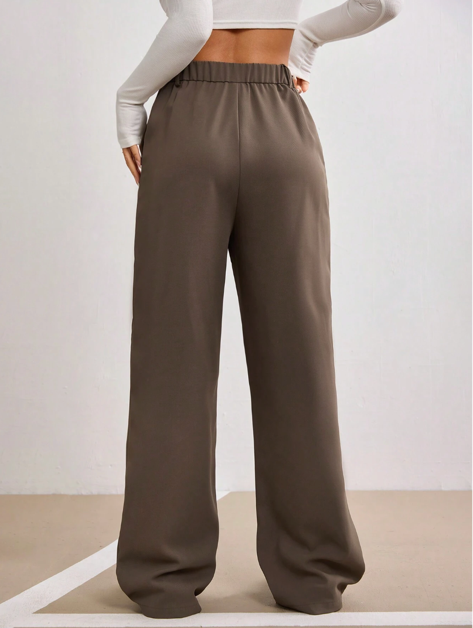 Wide-Leg High Waist Tailored Trousers