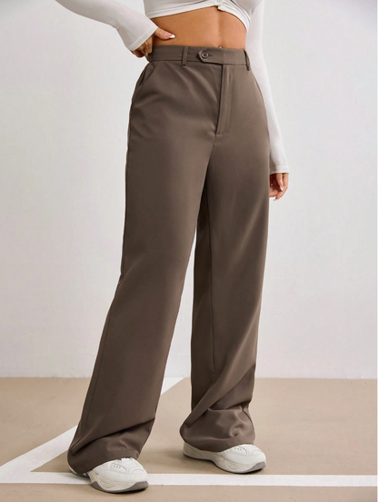 Wide-Leg High Waist Tailored Trousers