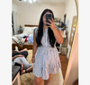 Blue and White Striped Sleeveless Summer Dress