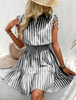 Blue and White Striped Sleeveless Summer Dress