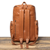 large leather backpack travel and hiking