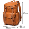 large leather backpack travel and hiking