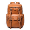 large leather backpack travel and hiking