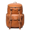 large leather backpack travel and hiking