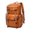 large leather backpack travel and hiking