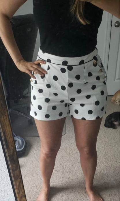 Women's High Waist Polka Dot Summer Shorts